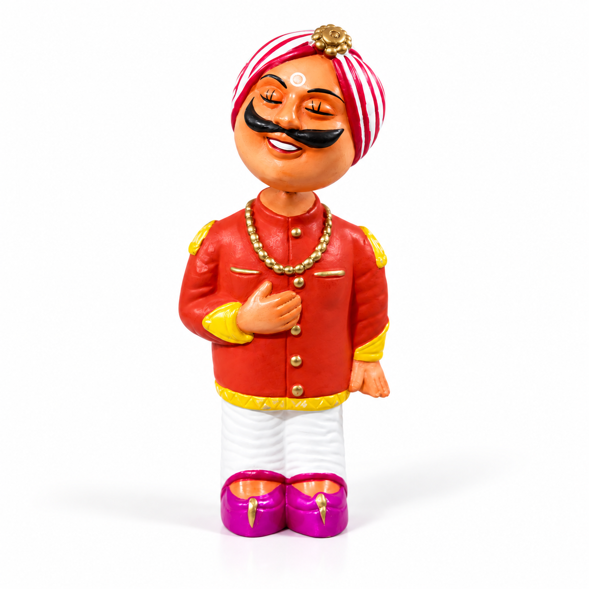 Sthulas Multicolor Traditional Folk Man Resin Figurine