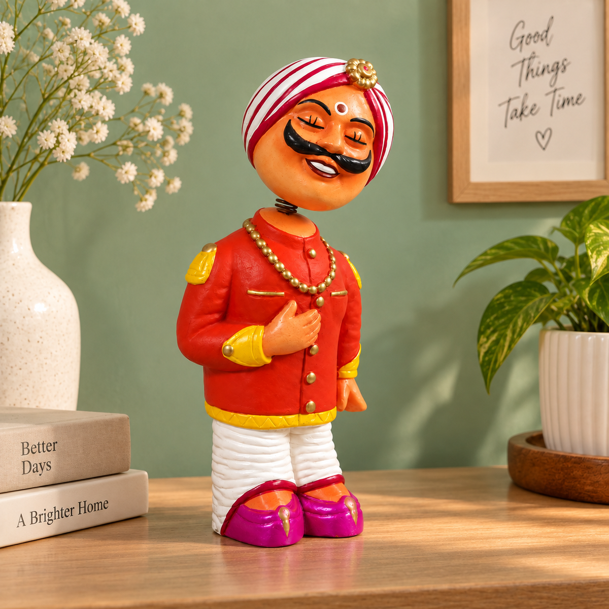 Sthulas Multicolor Traditional Folk Man Resin Figurine