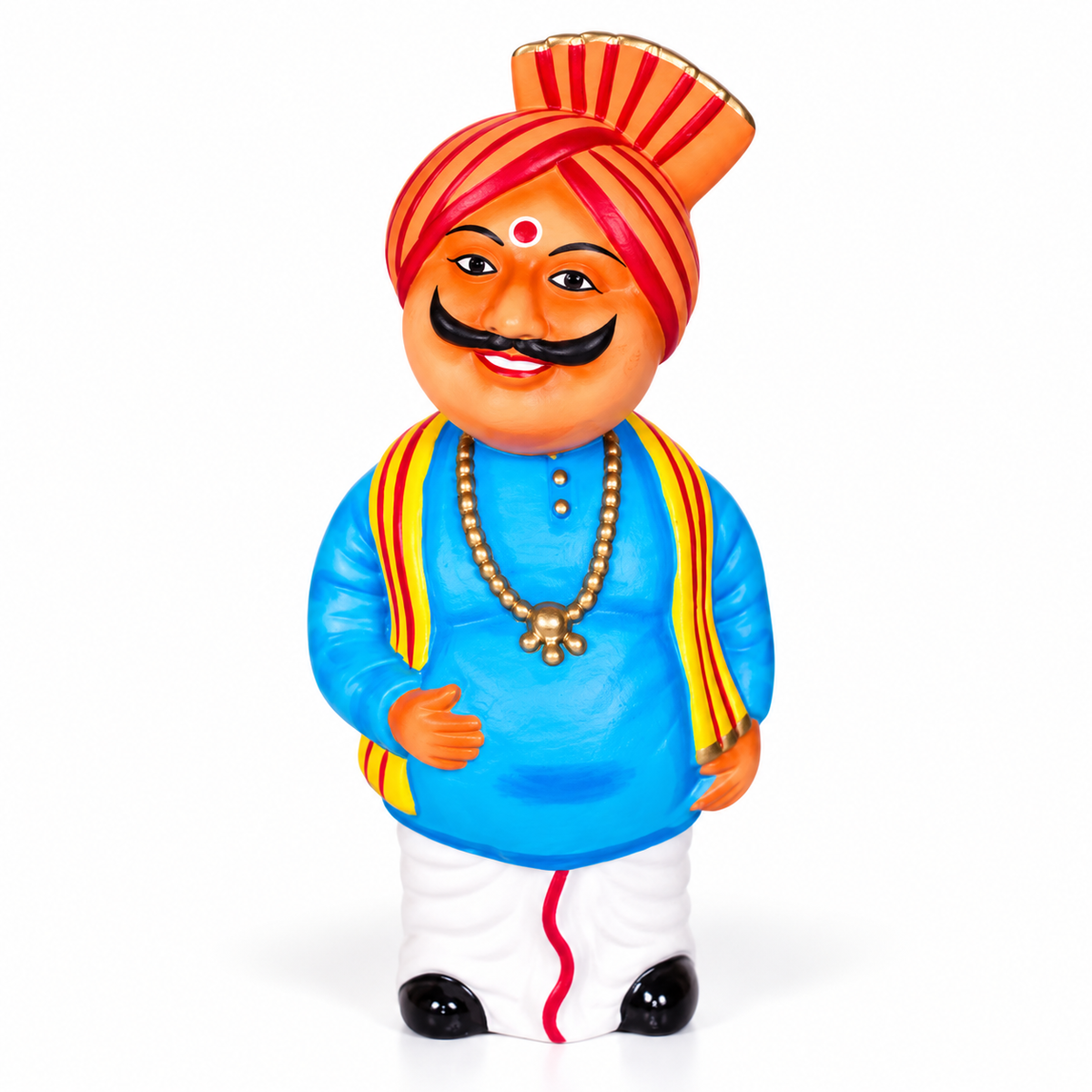 Sthula's Rajasthani Couple Multicolor Decorative Figurine Set