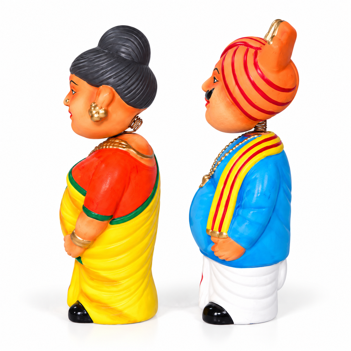 Sthula's Rajasthani Couple Multicolor Decorative Figurine Set