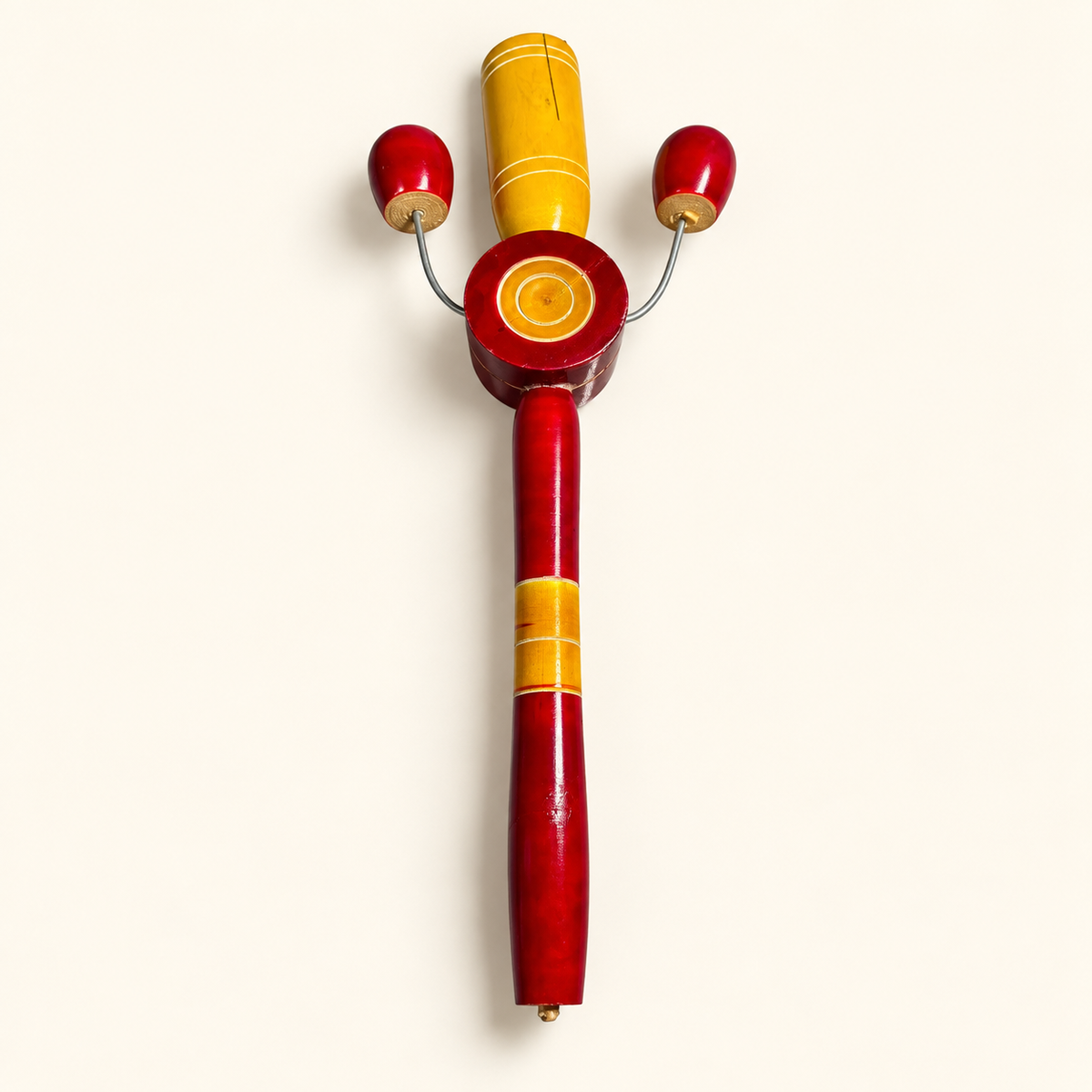 Sthula's Red Yellow Wooden Decorative Showpiece