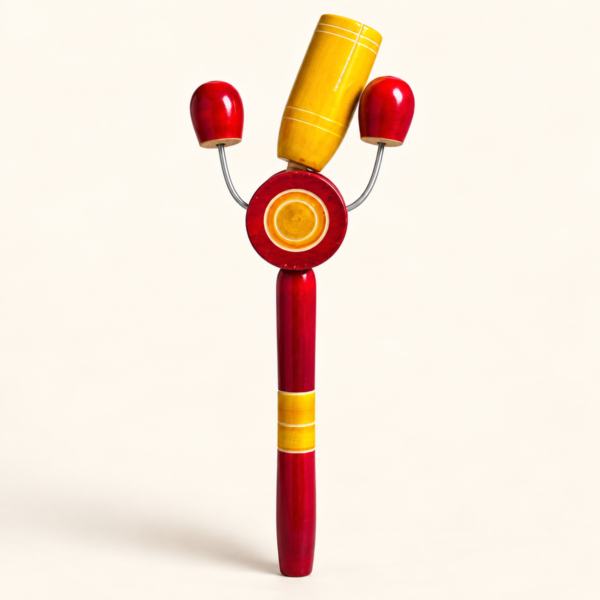 Sthula's Red Yellow Wooden Decorative Showpiece