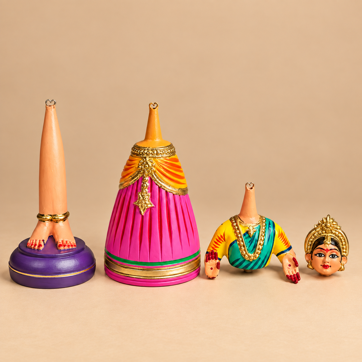 Sthula's Multicolor Wooden Traditional Dancing Doll