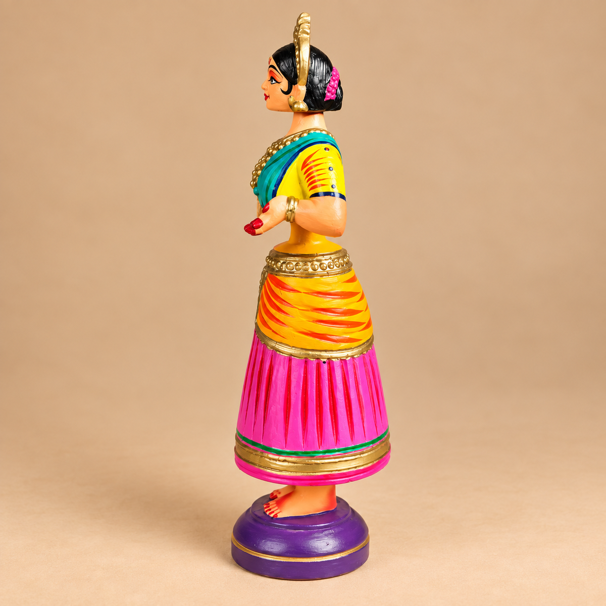 Sthula's Multicolor Wooden Traditional Dancing Doll
