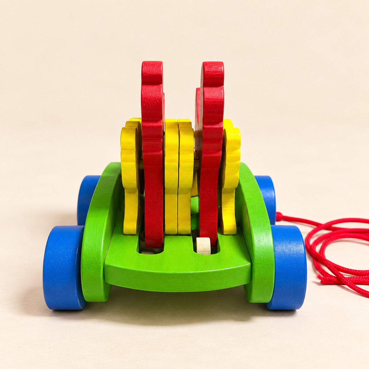 Sthula's Multicolor Wooden Bird Pull Along Toy