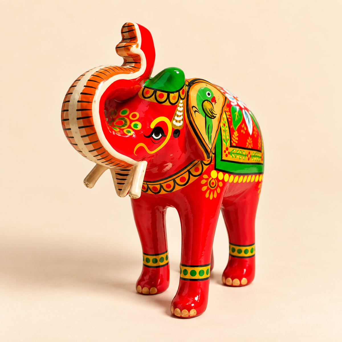 Sthula's Handmade Painted Elephant Showpiece