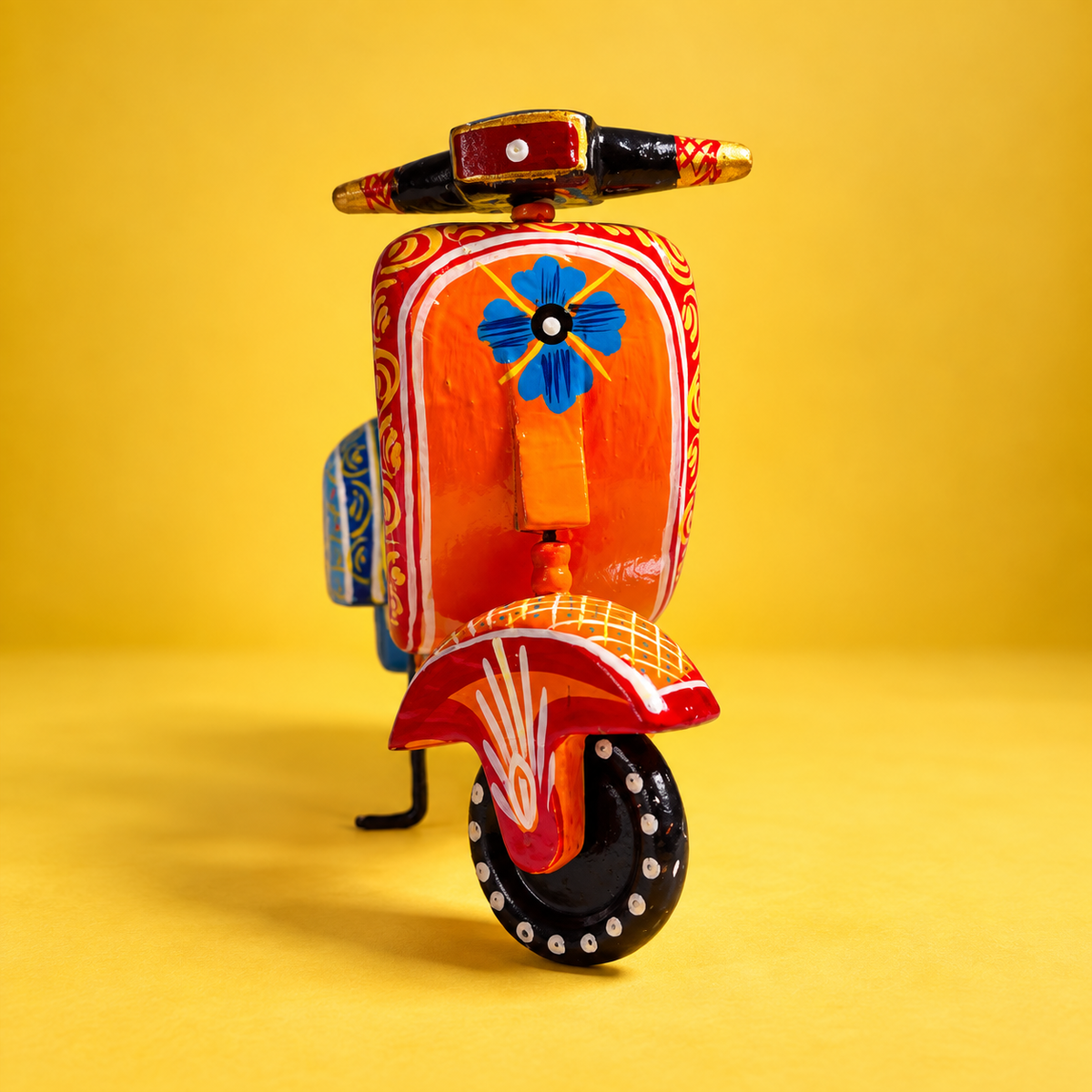 Sthula's Handcrafted Multicolor Wooden Scooter Showpiece