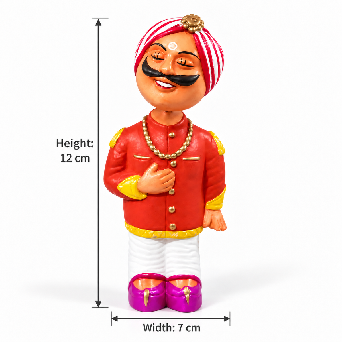 Sthulas Multicolor Traditional Folk Man Resin Figurine