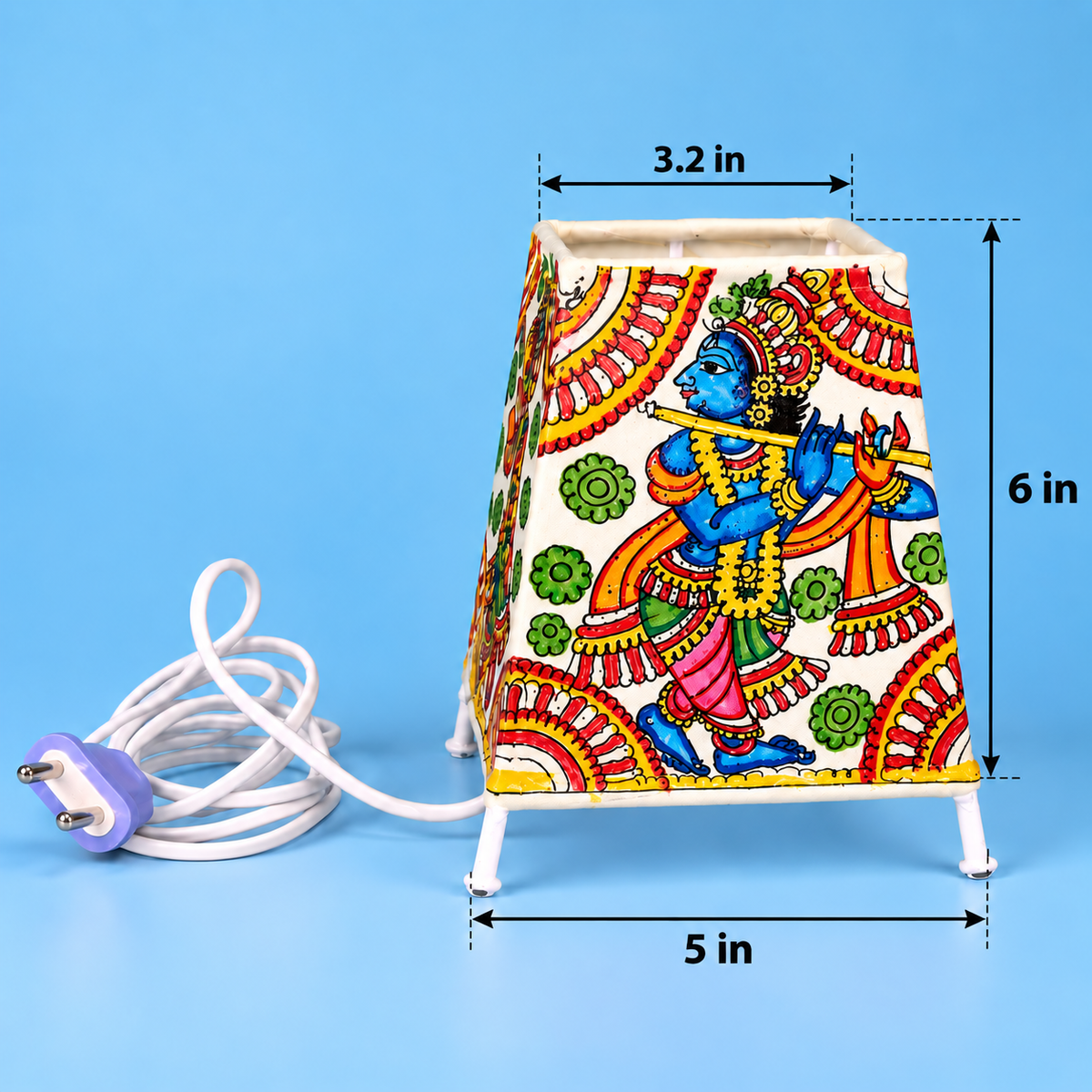 Sthula's Multicolor Radha Krishna Table Lamp