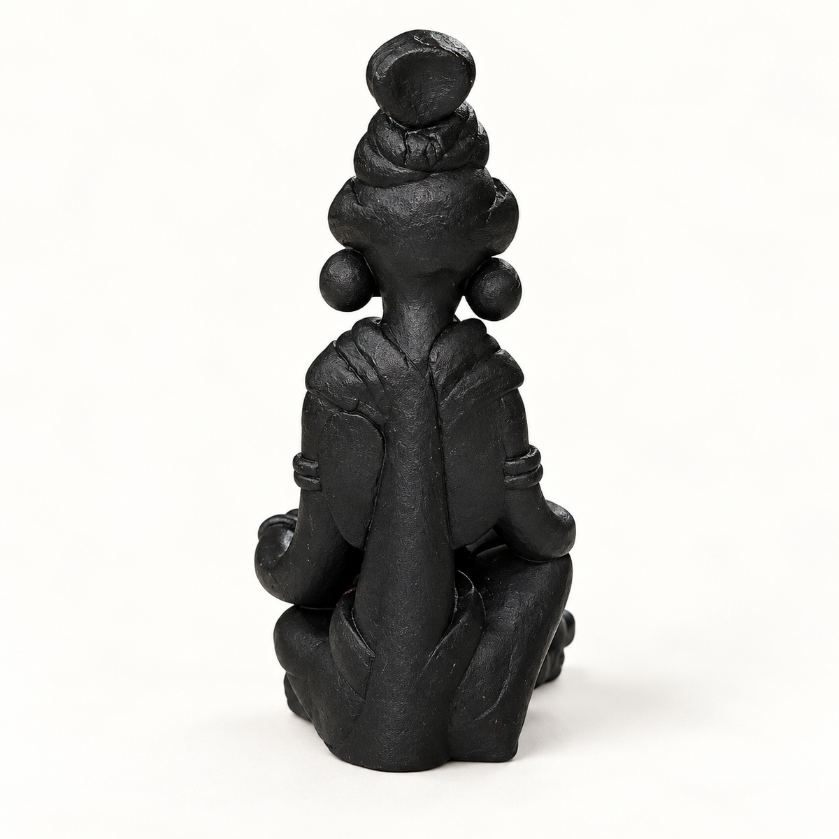 Sthula's Handmade Black Terracotta Tribal Musician