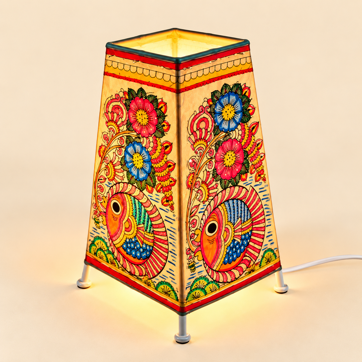 Sthula's Multicolor Fish Floral Table Lamp