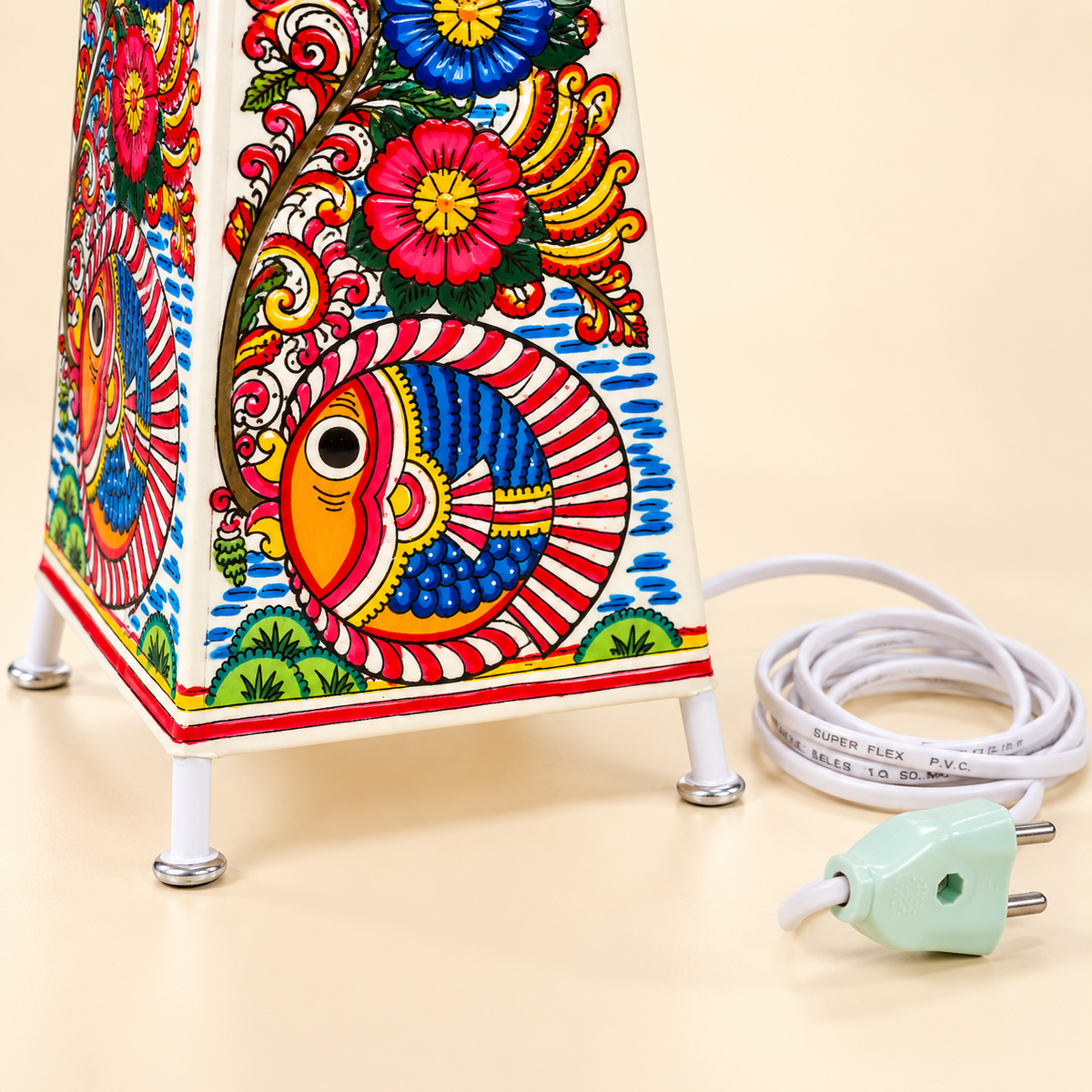 Sthula's Multicolor Fish Floral Table Lamp