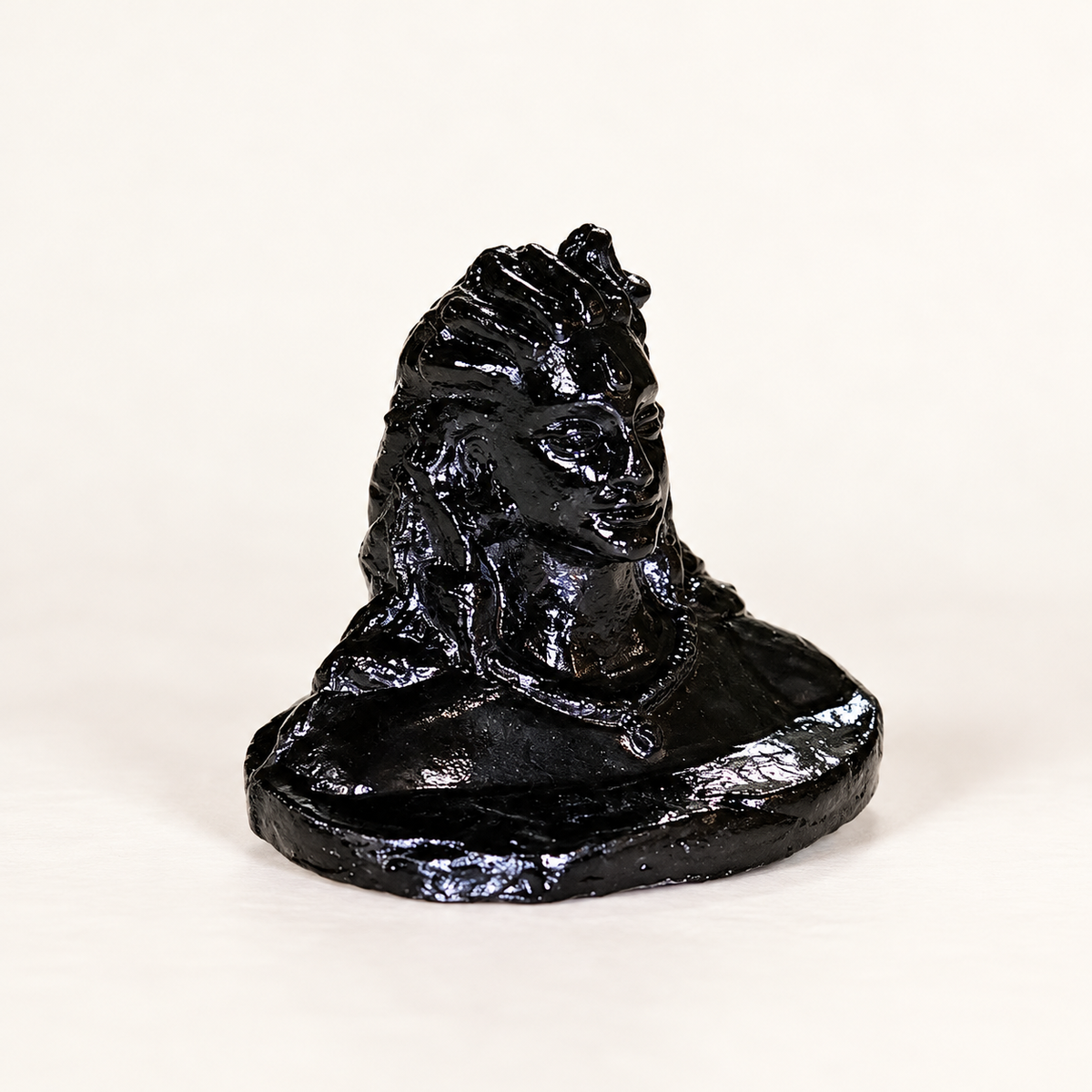 Sthula's Black Terracotta Shiva Bust Showpiece