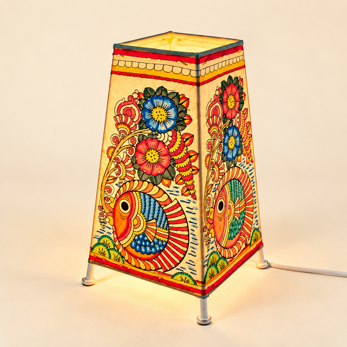 Sthula's Multicolor Fish Floral Table Lamp