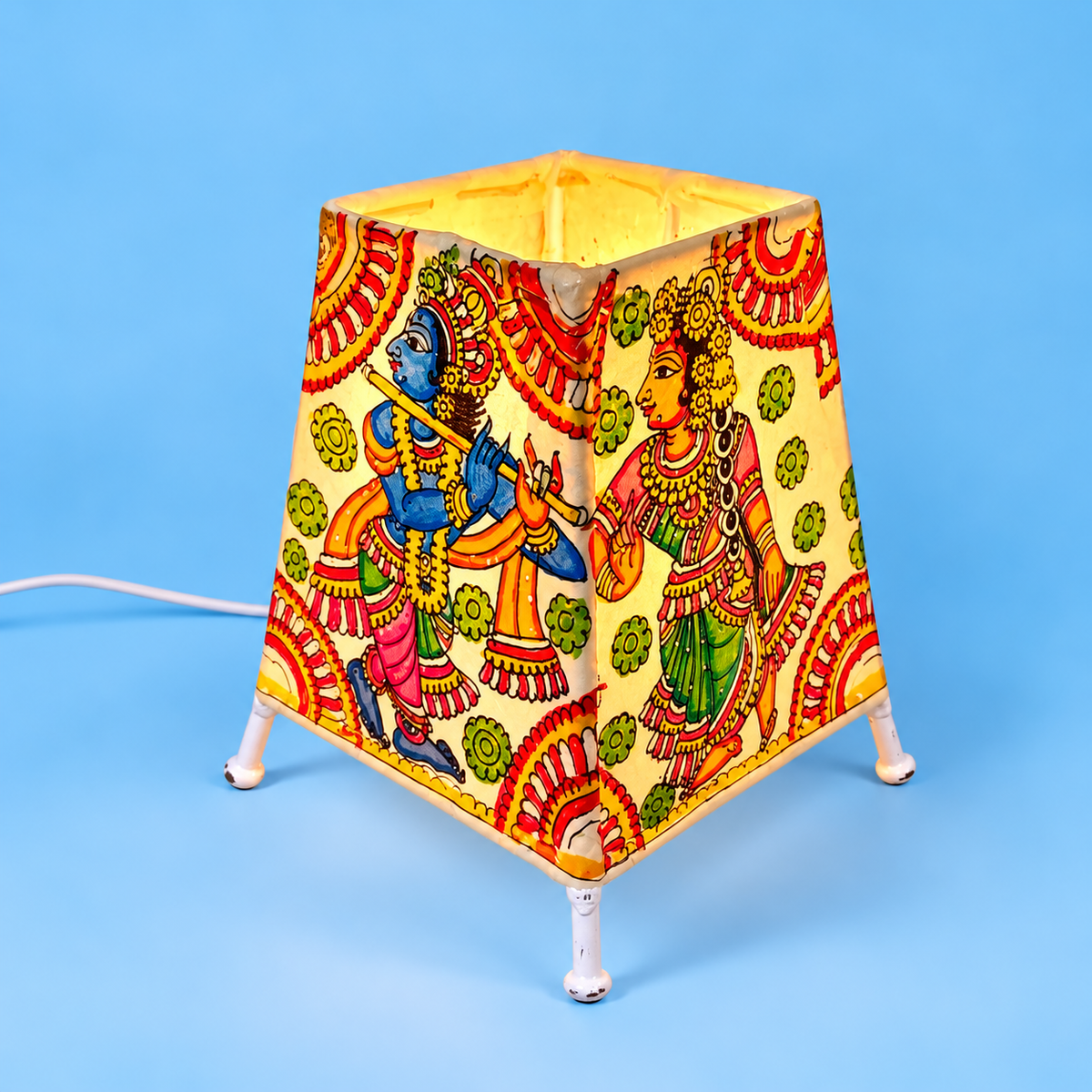 Sthula's Multicolor Radha Krishna Table Lamp