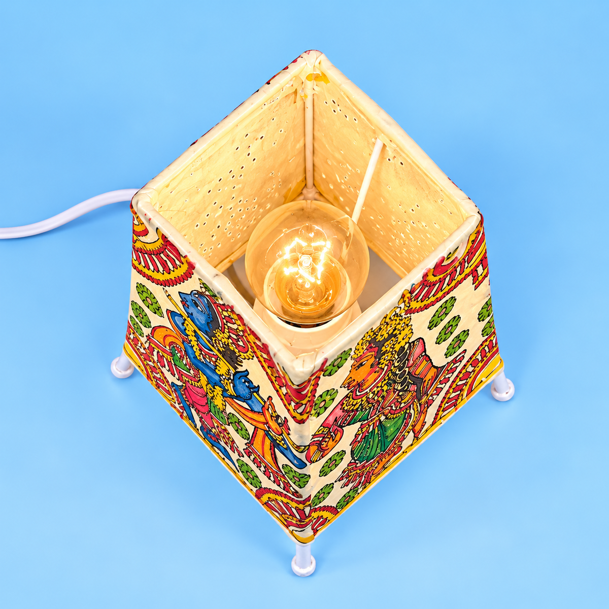 Sthula's Multicolor Radha Krishna Table Lamp