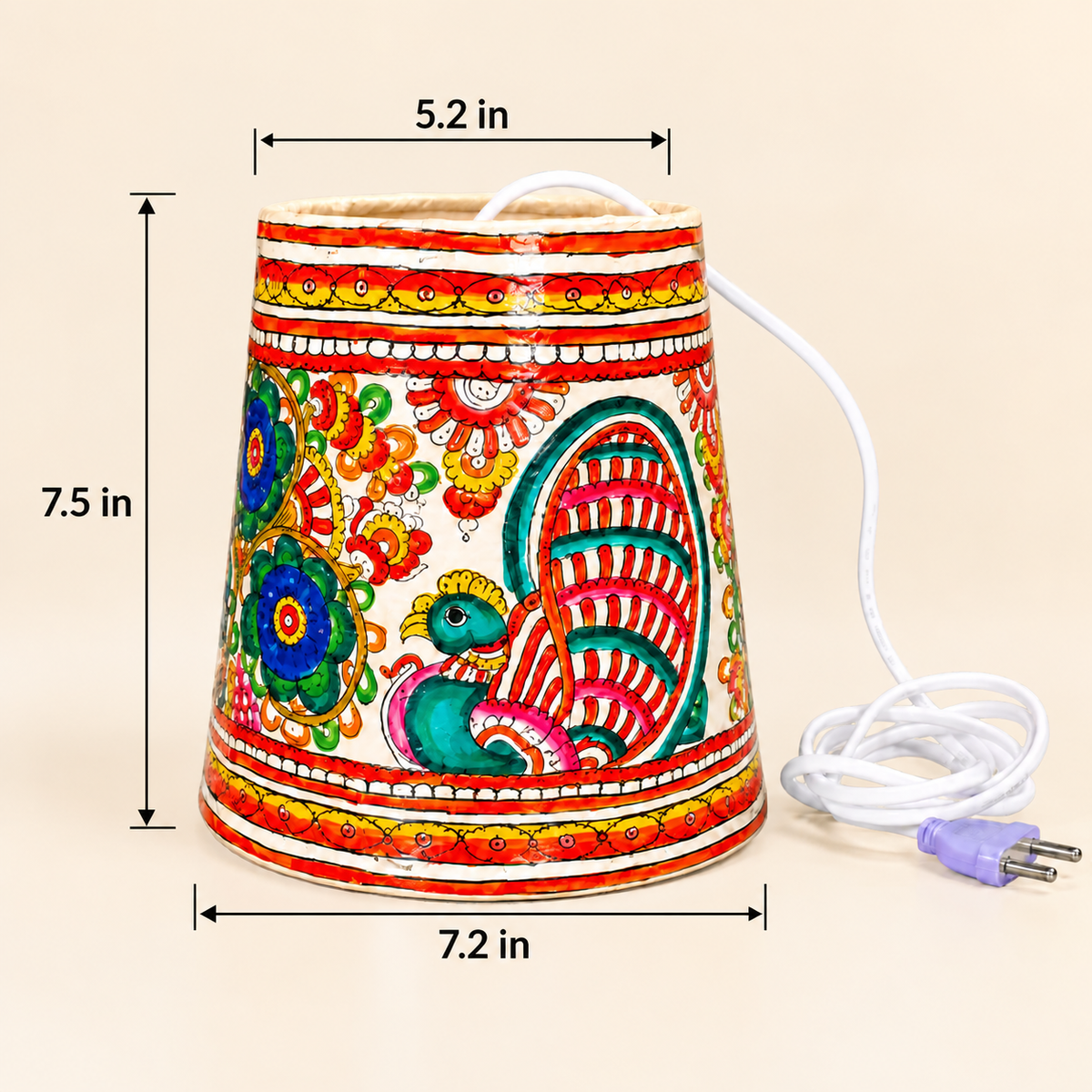 Sthula's Multicolor Peacock Floral Hanging Lamp