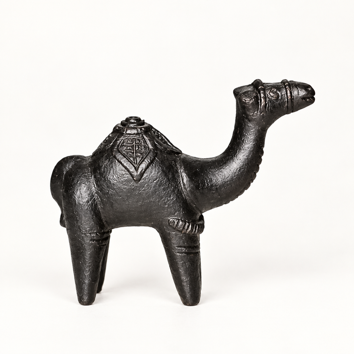 Sthula's Handmade Black Terracotta Camel Figurine