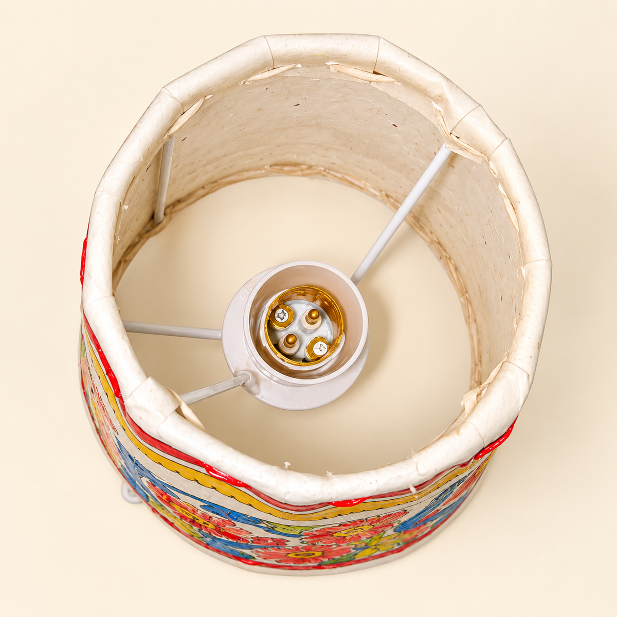 Sthula's  Multicolor Floral Hand Painted Table Lamp