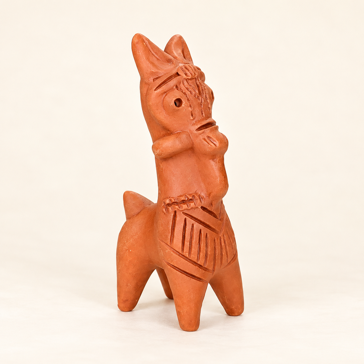 Sthula's Handmade Terracotta Orange Tribal Figurine
