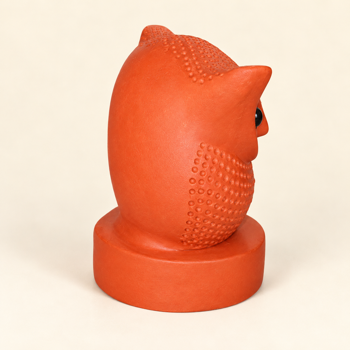 Sthula's Handmade Terracotta Orange Owl Showpiece