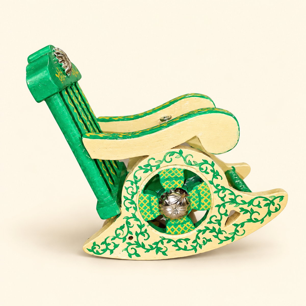 Sthula's Mint Green Cream Wooden Chair Coaster Set