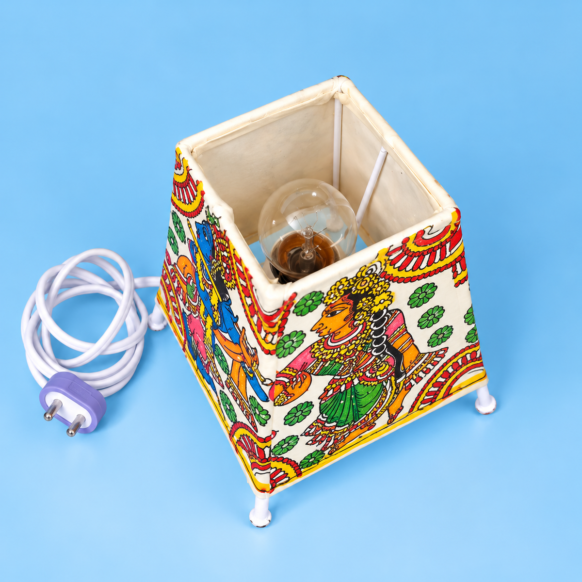 Sthula's Multicolor Radha Krishna Table Lamp