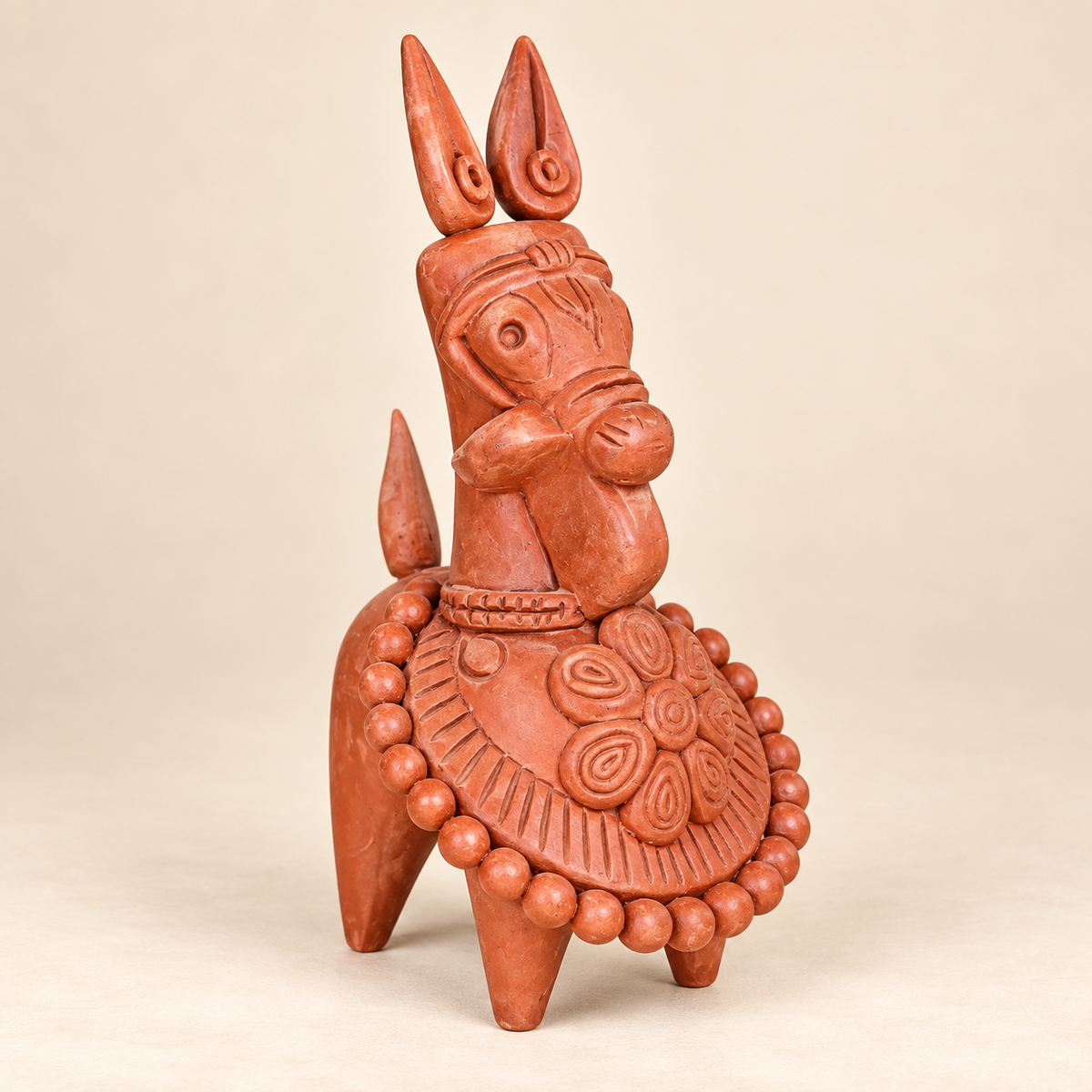 Sthula's Handmade Terracotta Orange Tribal Figurine