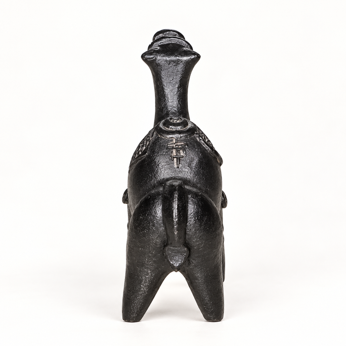 Sthula's Handmade Black Terracotta Camel Figurine