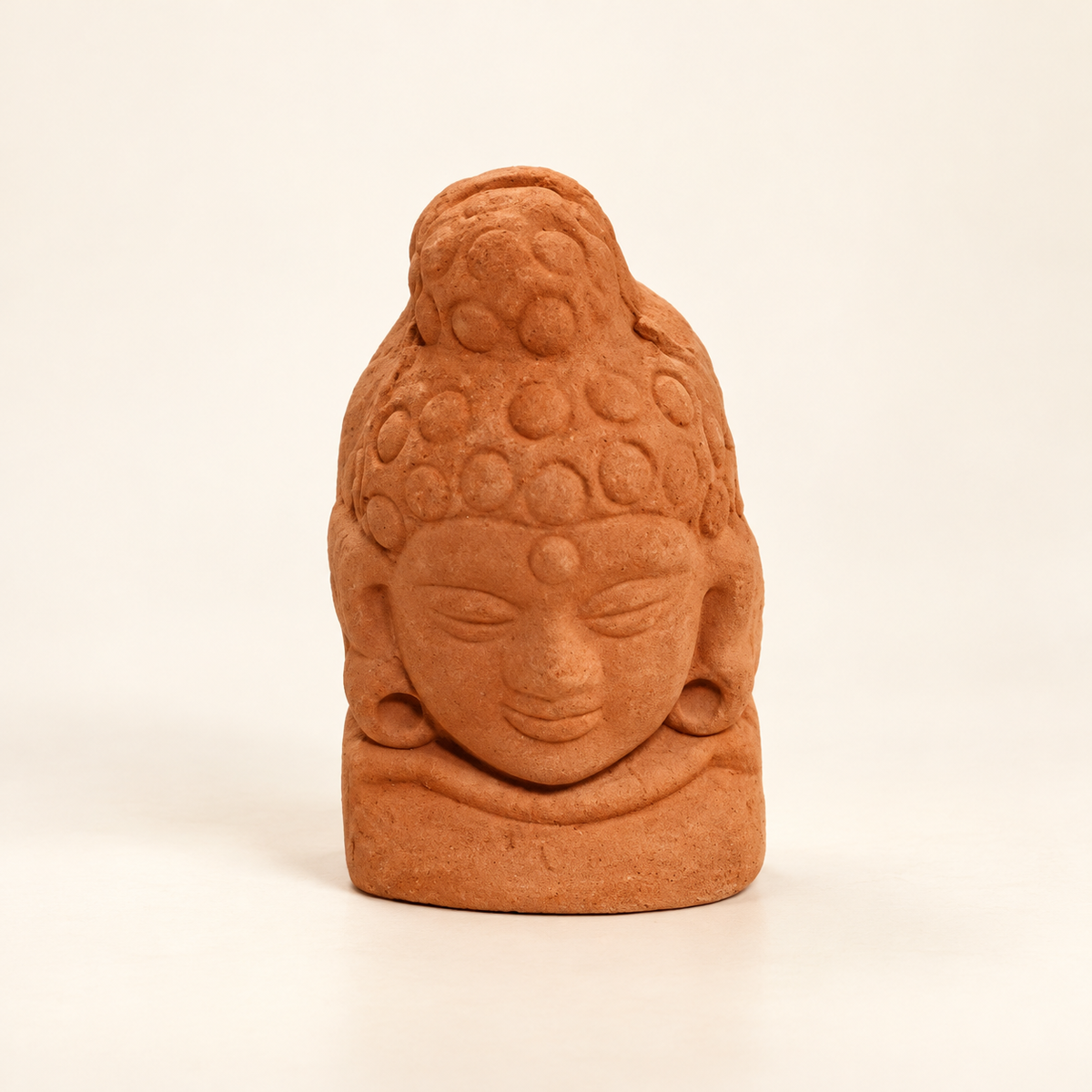 Sthula's Handmade Terracotta Brown Buddha Bust