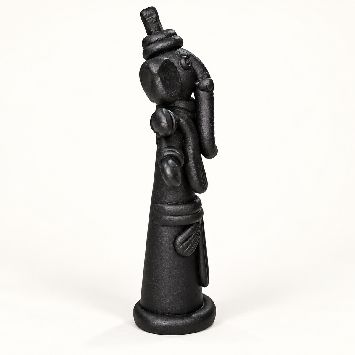 Sthula's Handmade Black Terracotta Standing Ganesha Idol