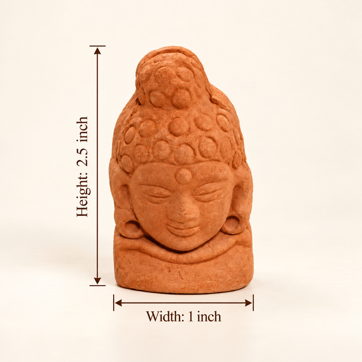 Sthula's Handmade Terracotta Brown Buddha Bust