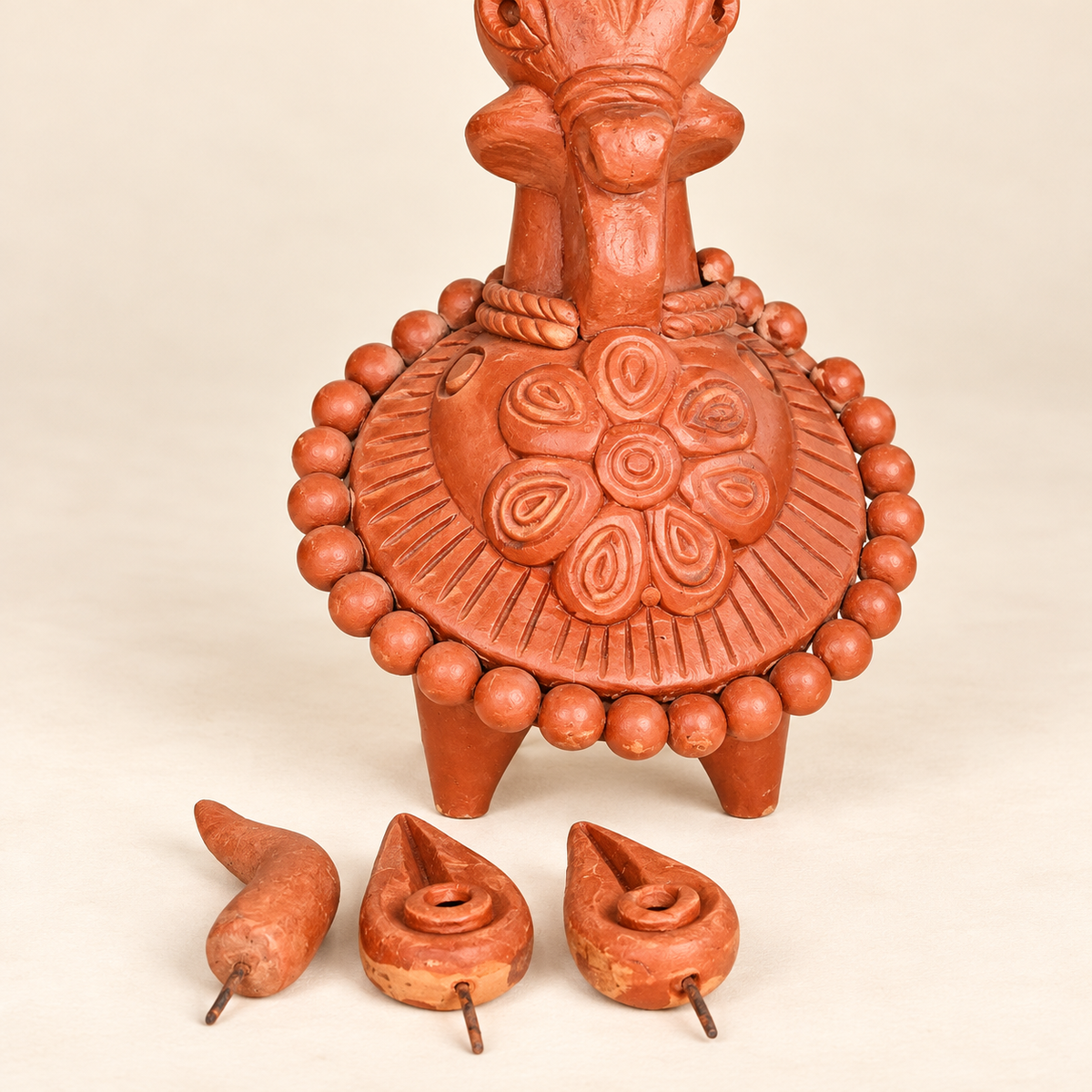 Sthula's Handmade Terracotta Orange Tribal Figurine
