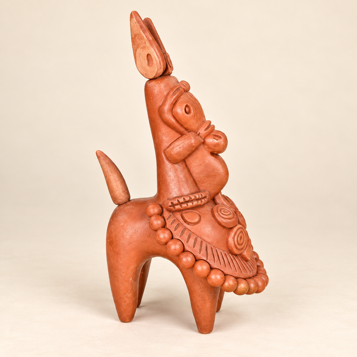 Sthula's Handmade Terracotta Orange Tribal Figurine