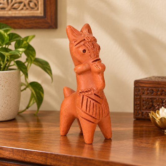Sthula's Handmade Terracotta Orange Tribal Figurine