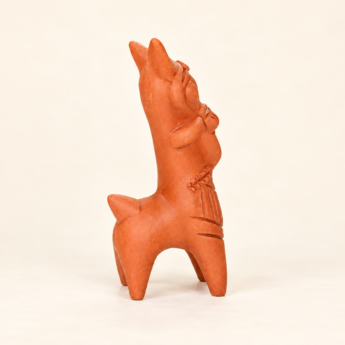 Sthula's Handmade Terracotta Orange Tribal Figurine
