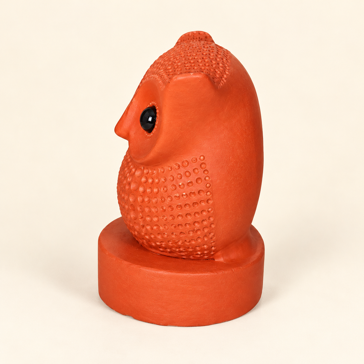 Sthula's Handmade Terracotta Orange Owl Showpiece
