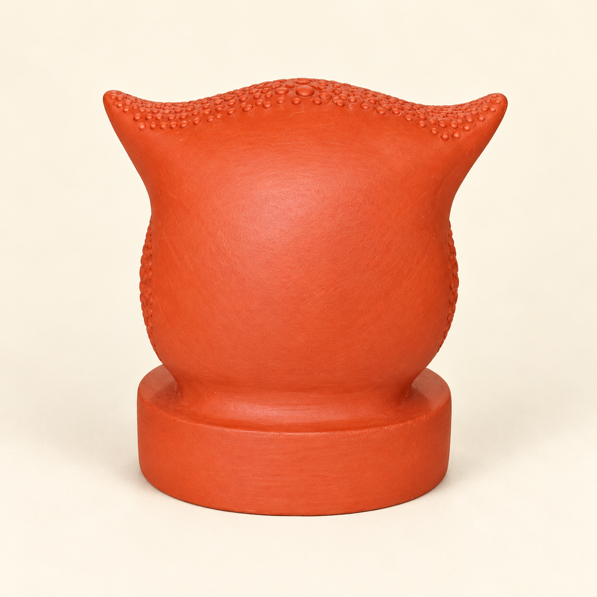 Sthula's Handmade Terracotta Orange Owl Showpiece