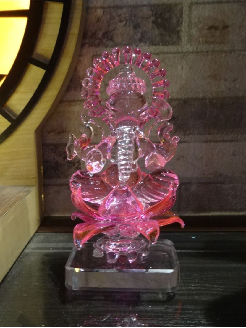 sthula's Handcrafted Crystal Glass Lord Ganesha Idol