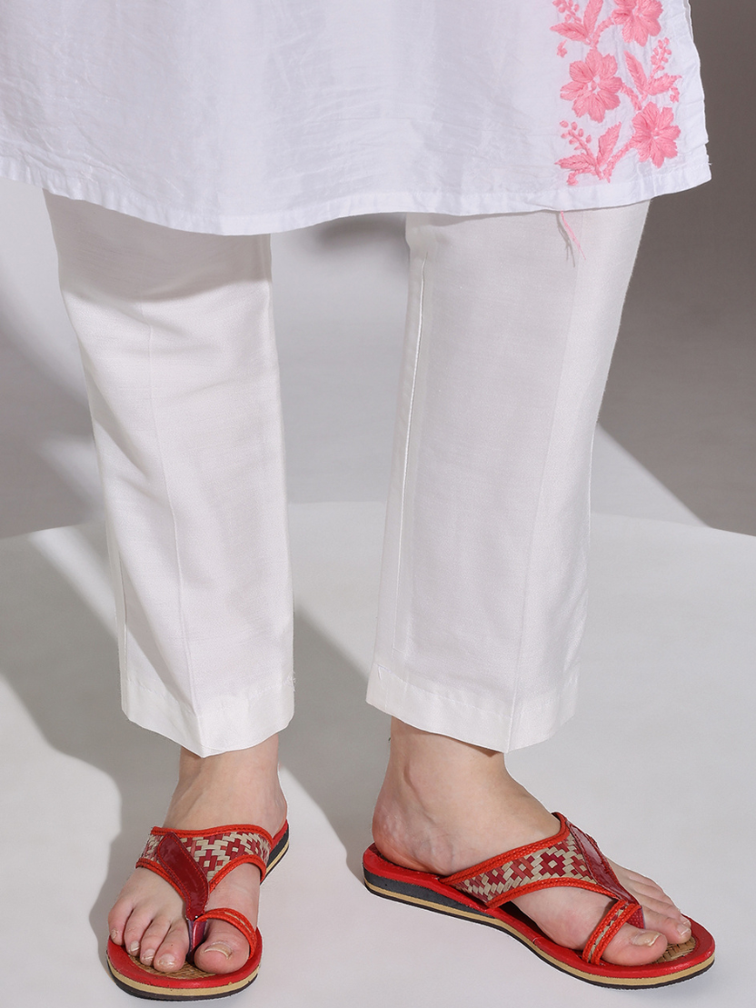 Sthula's Handcrafted Bamboo Women’s Slippers – Red