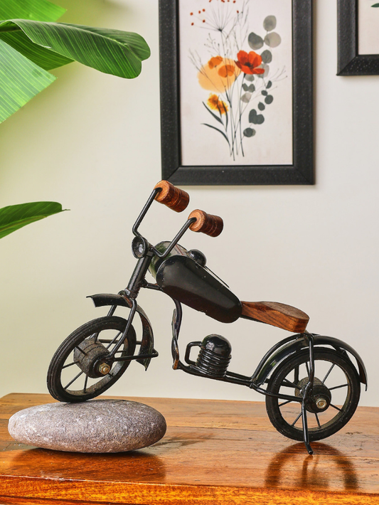 Sthula's Handcrafted Vintage Metal Bicycle Showpiece | Retro Bike Decorative Table Accent for Home & Office
