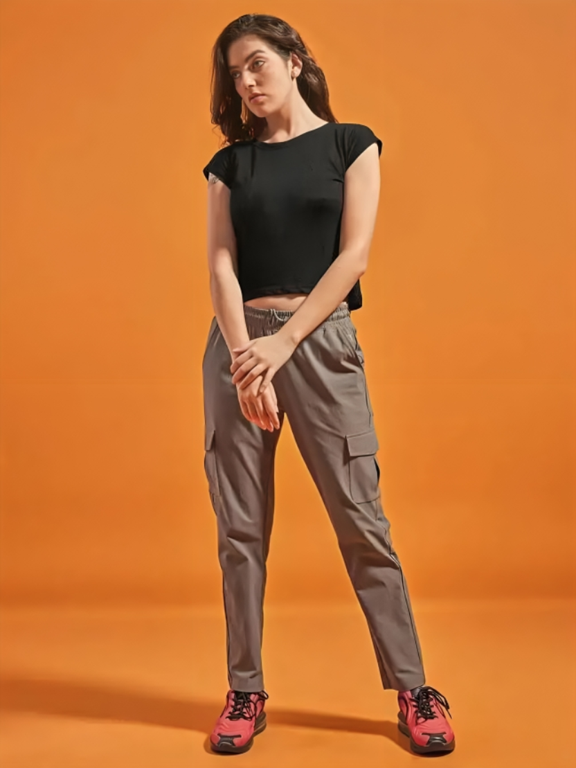 Sthula's Black Cotton Crop Top for Women