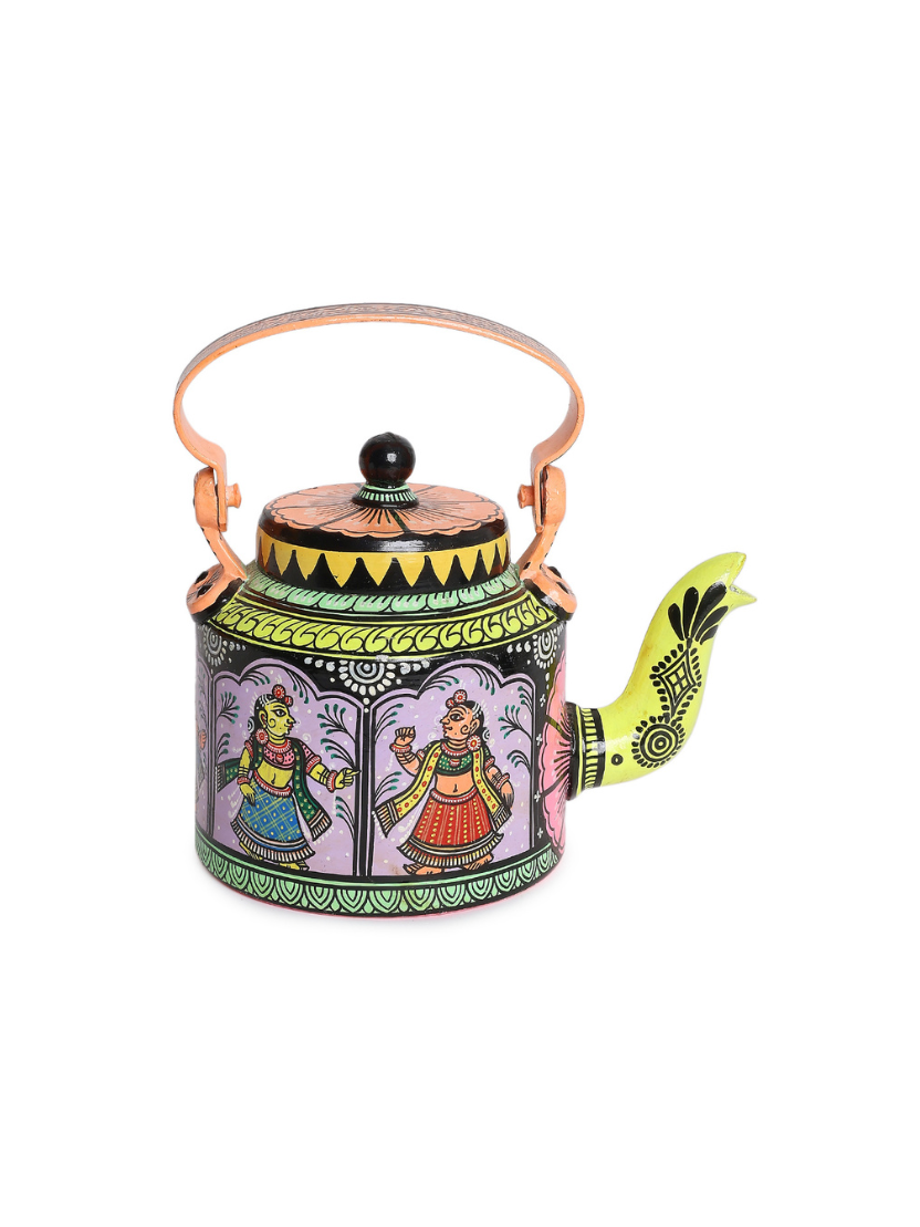 Sthula's Handcrafted  Hand-Painted Folk Art Decorative Kettle