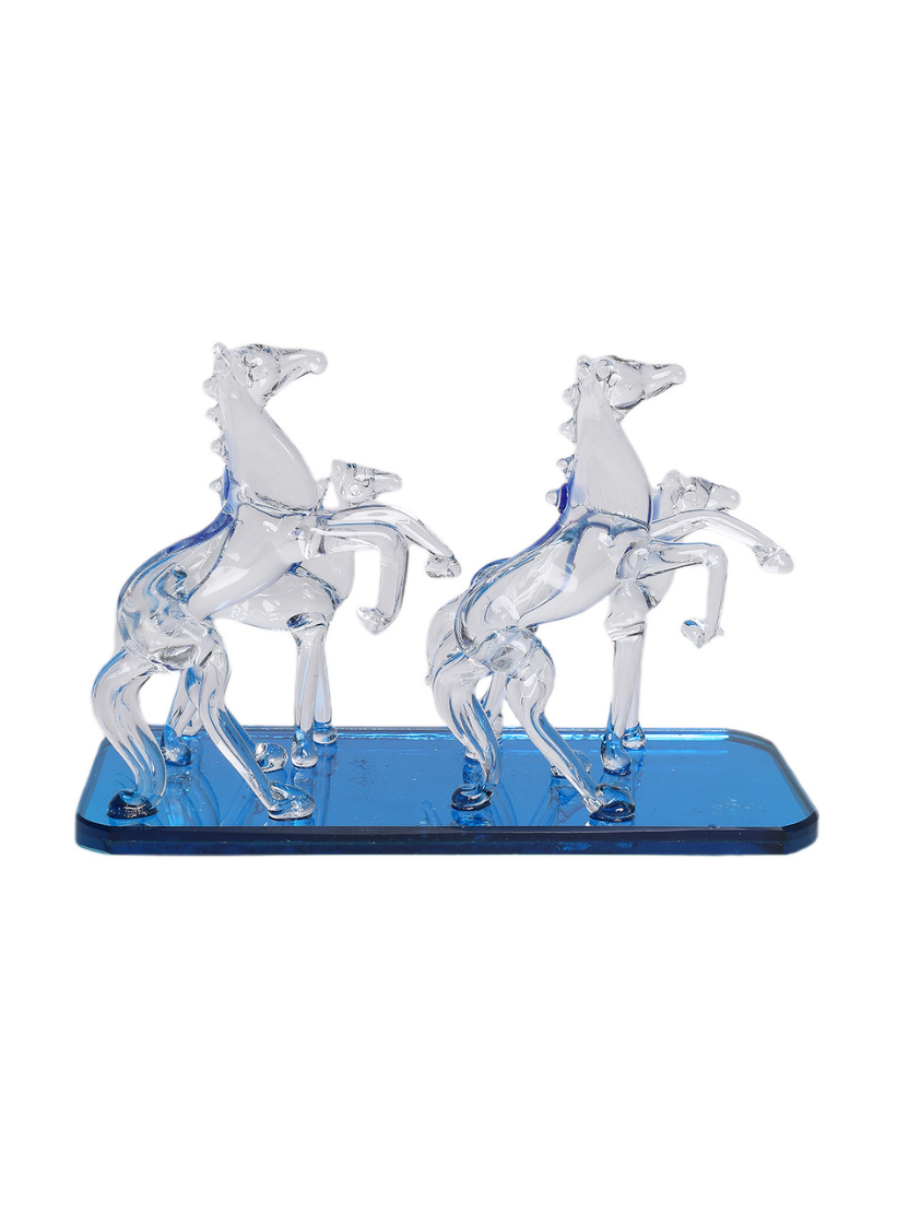 Sthula's Handcrafted Glass Horse Family Showpiece