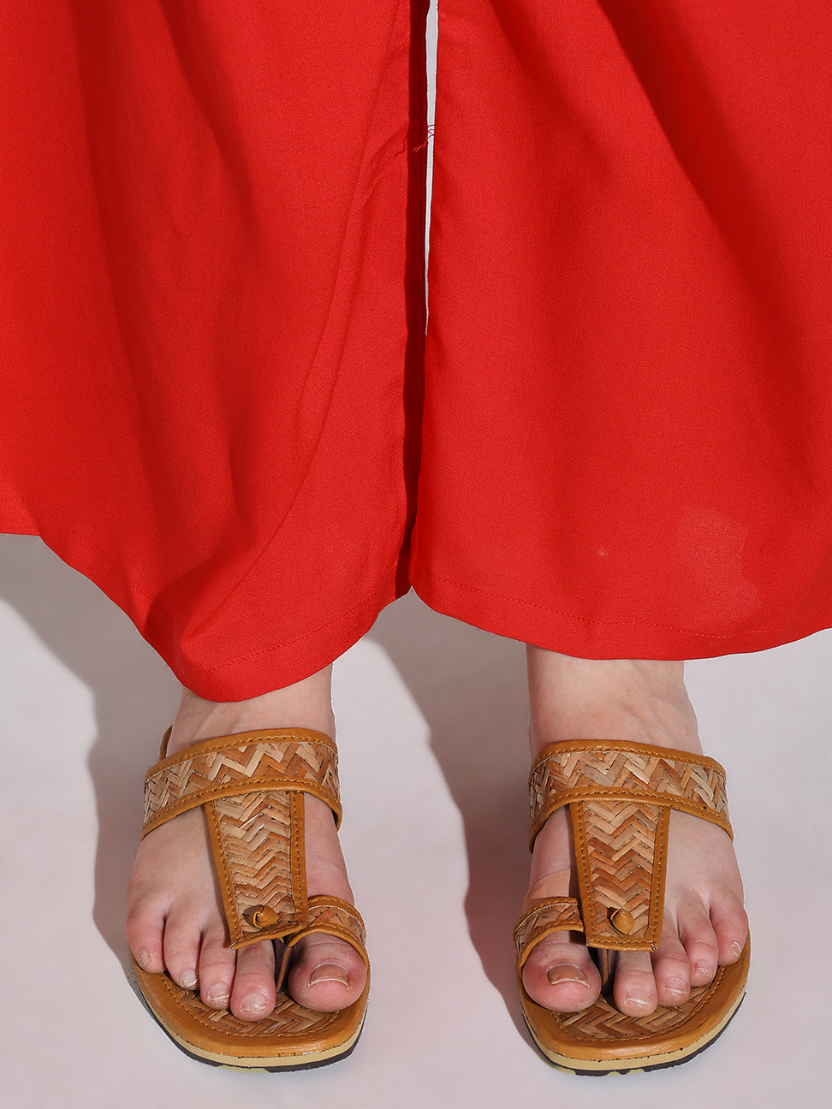 Sthula's Handcrafted Bamboo Women’s Slippers – Natural Beige