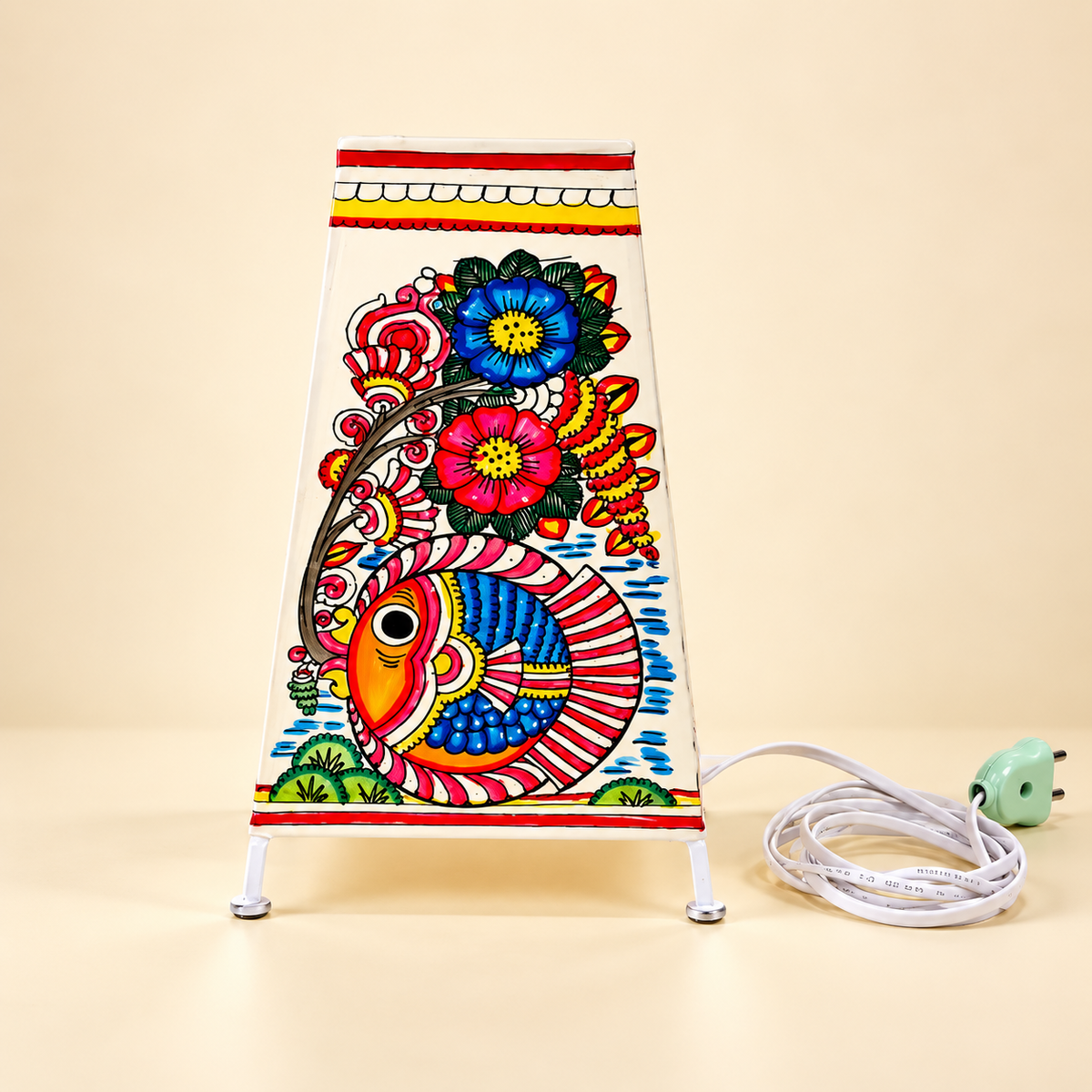 Sthula's Multicolor Fish Floral Table Lamp
