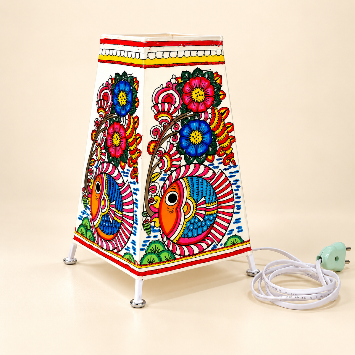 Sthula's Multicolor Fish Floral Table Lamp