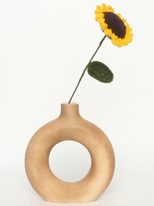 Sthula's Handcrafted Yellow Handmade Wool Sunflower