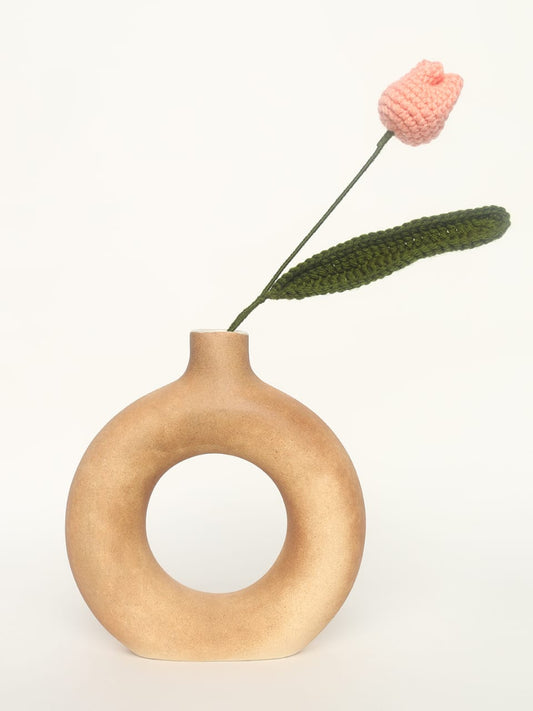 Sthula's Handcrafted Pink Handmade Wool Tulip