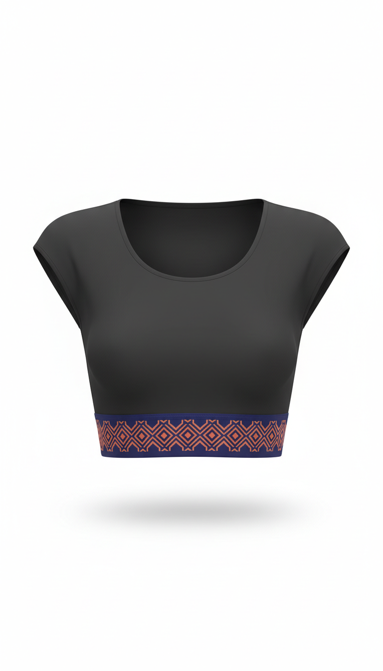 Graphite Black Logo Band Crop Top